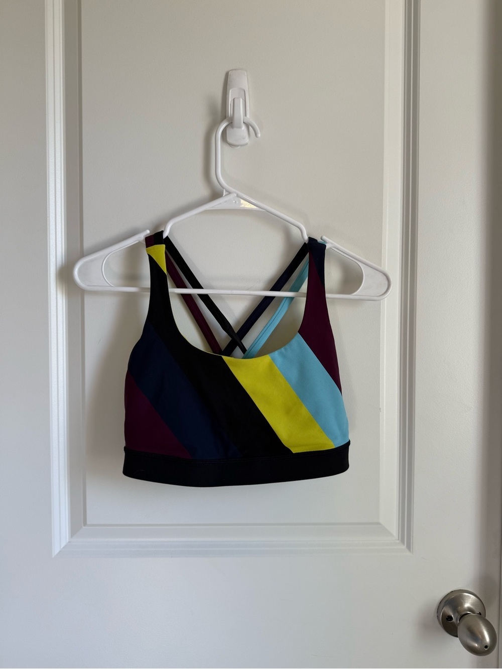 Lululemon Energy Bra Colorblock Criss Cross Back Size 6
